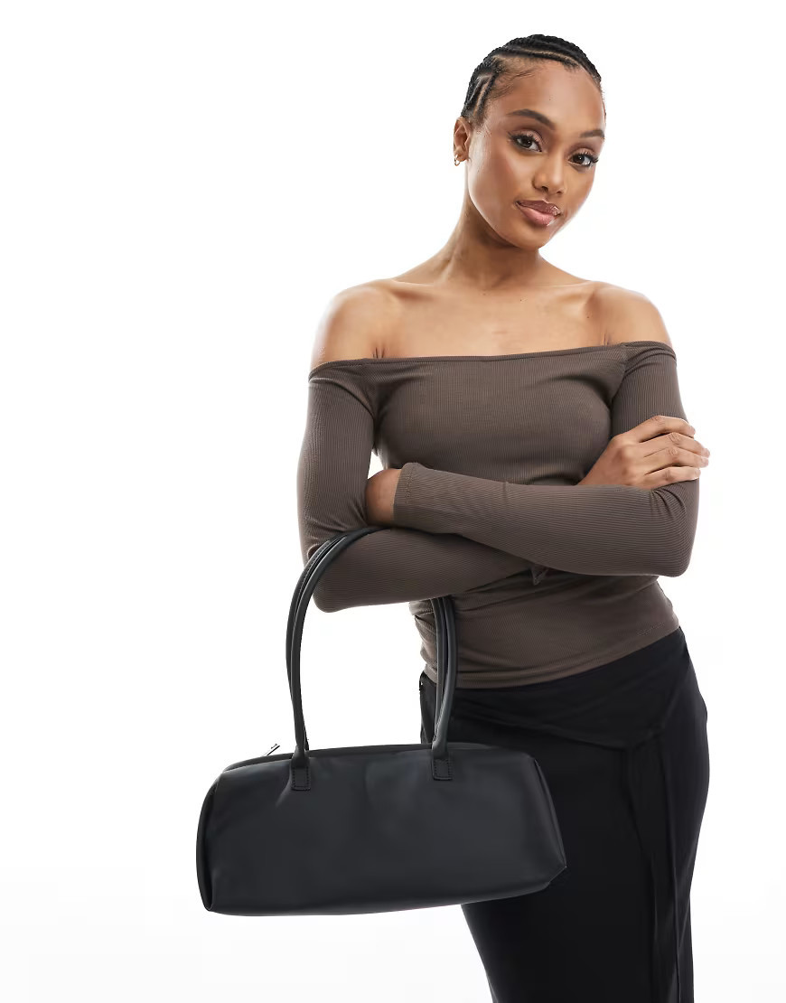 Glamorous slouchy long shoulder bag in black | ASOS (Global)