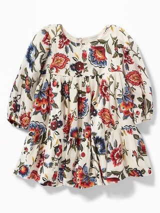 Old Navy Baby Tiered Floral Crepe Dress For Baby Boho Size 0-3 M | Old Navy US