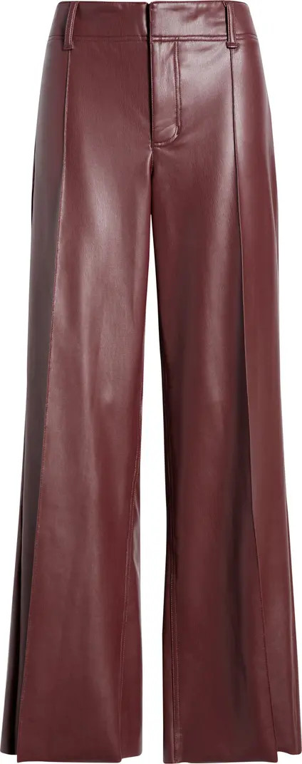 Pintuck Faux Leather Wide Leg Pants | Nordstrom