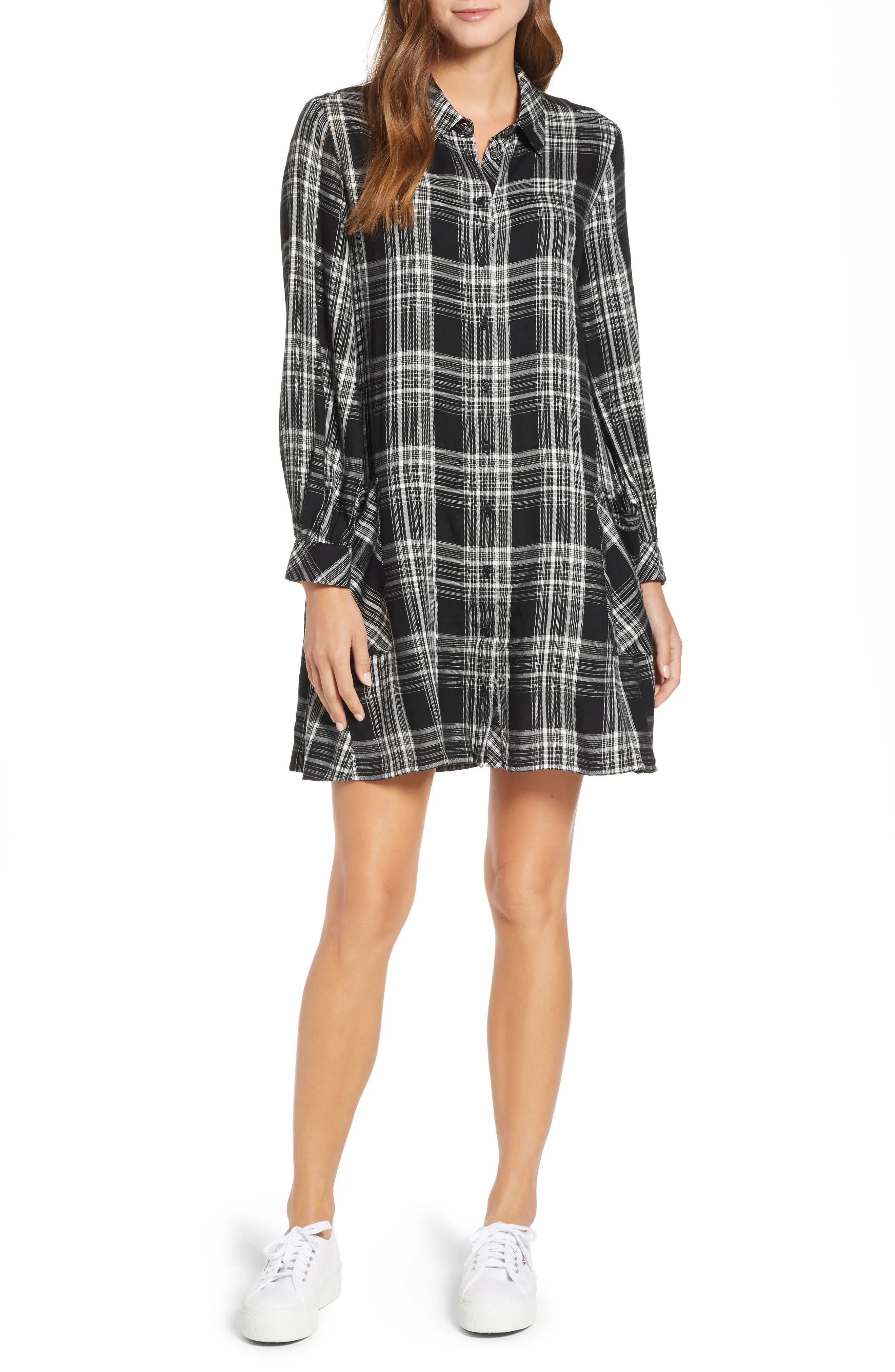 Lou & Grey Plaid Pocket Shirtdress | Nordstrom