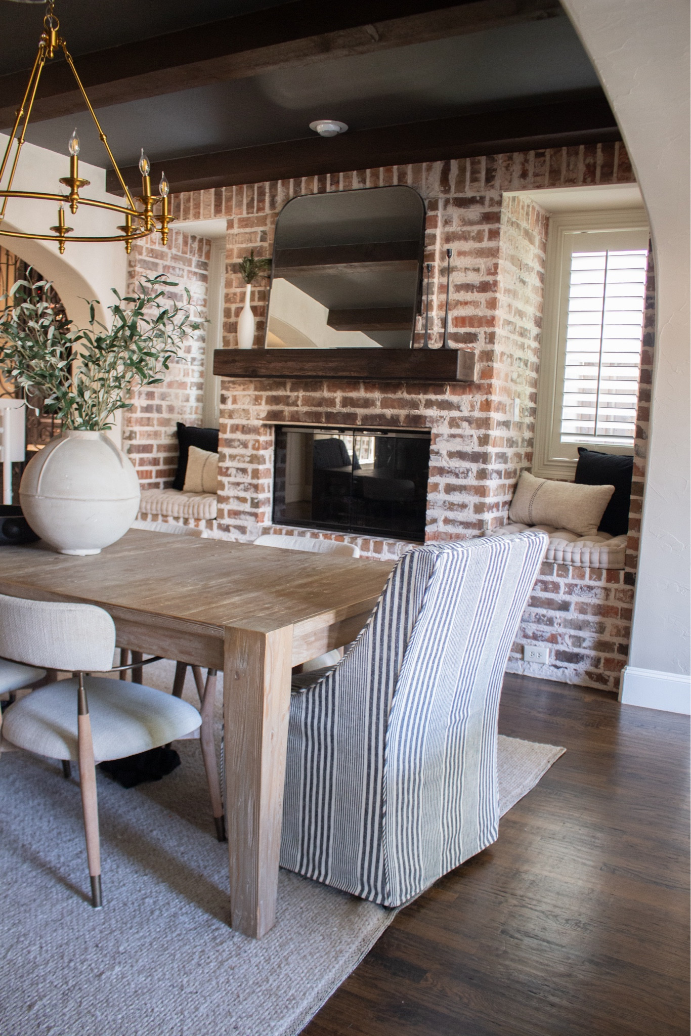 The mix of warm wood tones, soft neutrals, and brass lighting makes this dining space feel so inviting. Proof that simple pieces styled well can create such a beautiful and functional room.

dining room decor ideas, wood dining table, neutral dining room design, brass lighting, modern dining room, warm neutral home, dining room inspiration, organic modern decor, timeless interiors

#LTKSeasonal #LTKHome