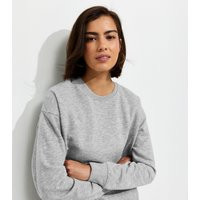 Women's Grey Marl Cotton Rich Crew Neck Sweatshirt New Look | New Look (UK)