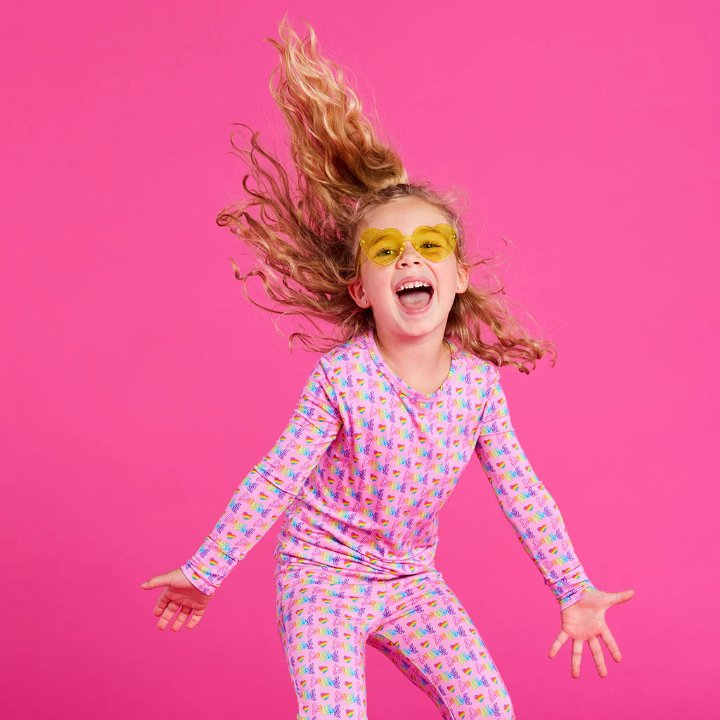 Pink Long Sleeve Toddler Pajamas | Lisa Frank® | Posh Peanut