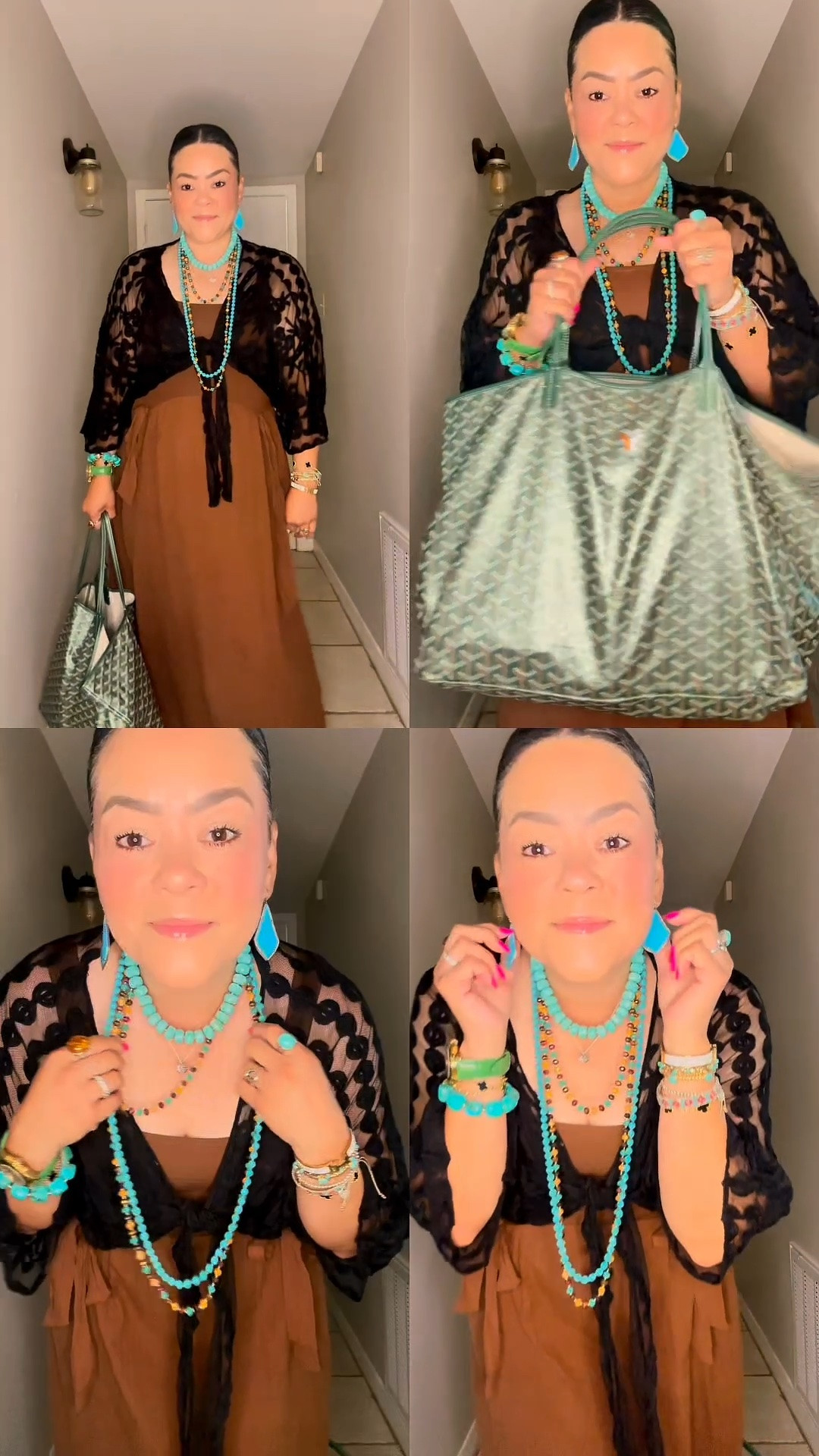 Aerie Brown Sleeveless Summer Dress + Lace Shaw and pops of turquoise is everything for summer! @Target @Aerie @Kohl's @amazonfindsandfashion

#LTKootd #LTKOver40 #LTKMidsize