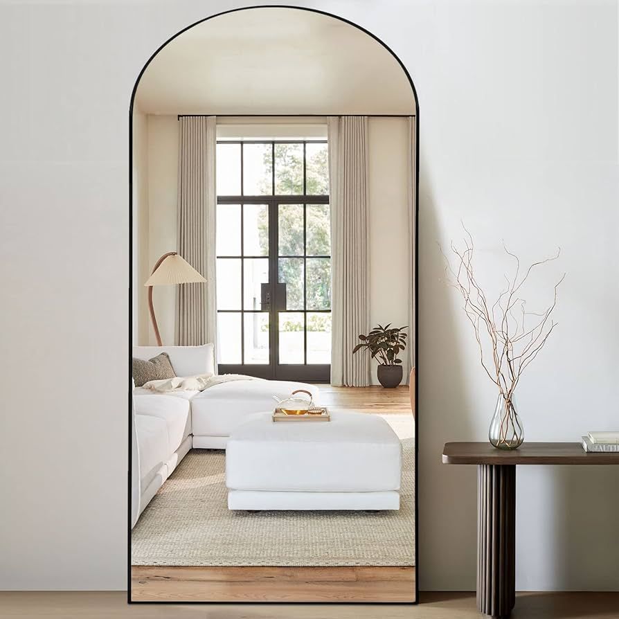 PexFix Floor Mirror Full Length Mirror Ultra Thin Aluminum Alloy Frame Modern Style Standing/Hang... | Amazon (US)