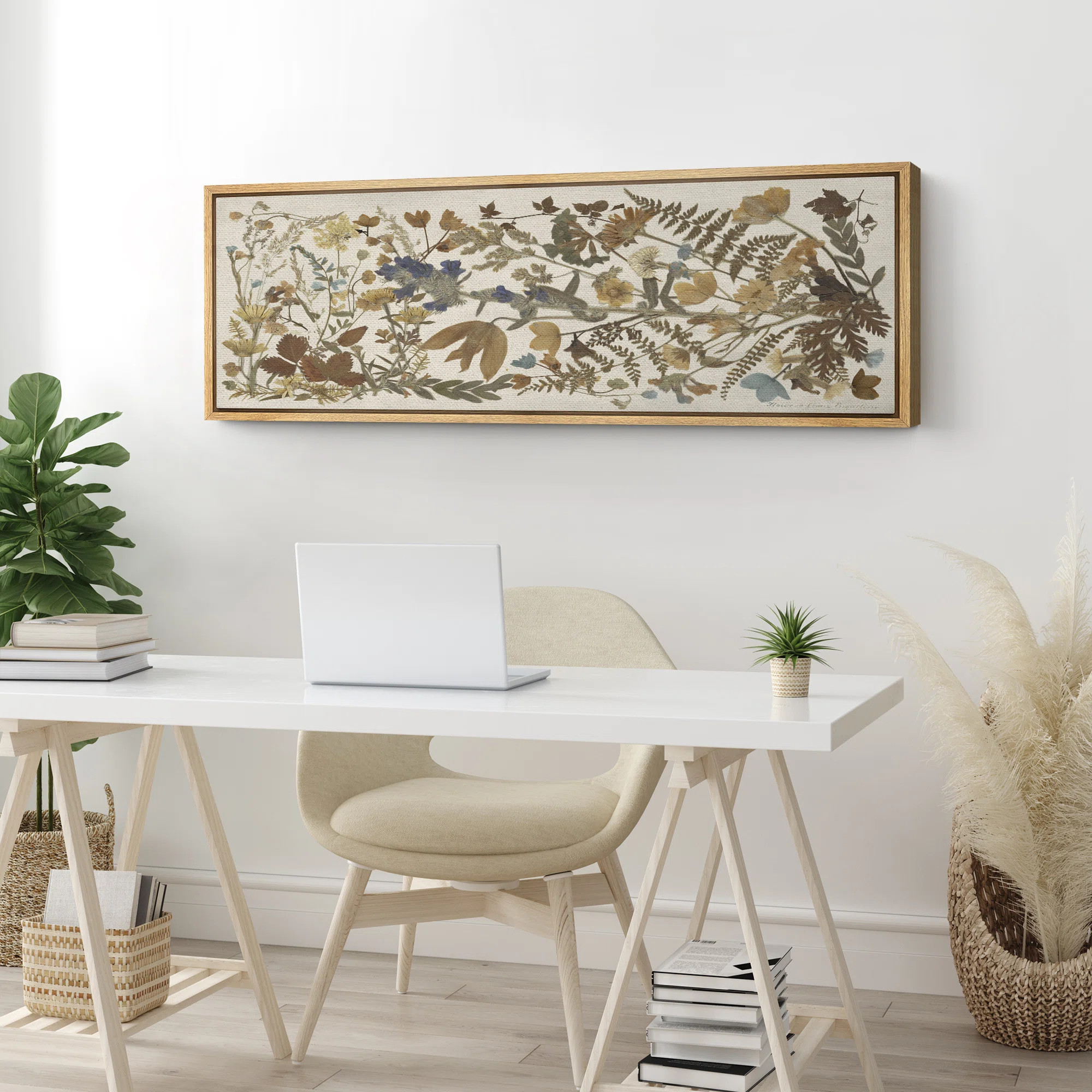 Vintage Wildflower Botanical Floral Art Prints Horizontal Panoramic Art Abstract Living Room Deco... | Wayfair North America