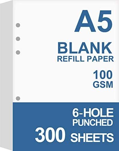 (3-Pack) A5 Blank Paper, Refills for Filofax Planner, Organizer, Binders, 6 Hole Punched, Total 3... | Amazon (US)