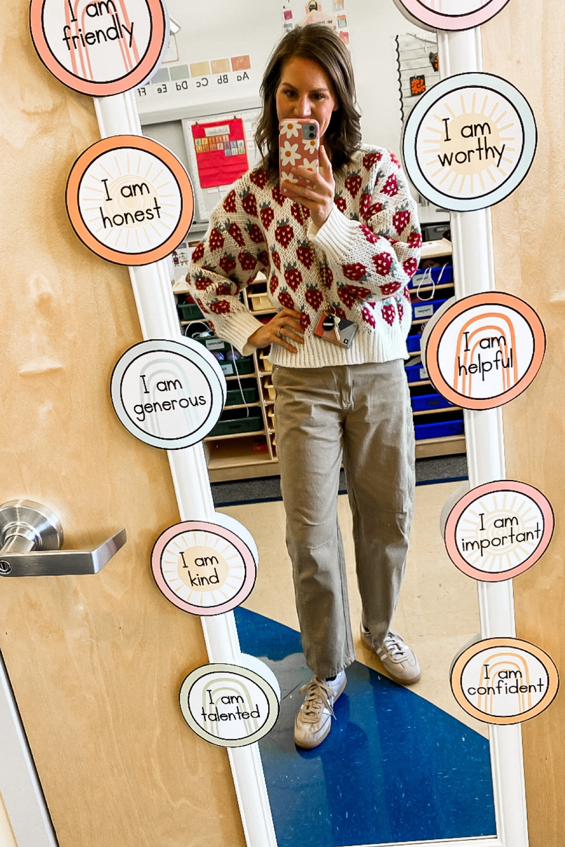 This sweater is the coziest & not too hot for the warmer fall days. 😅 I have been wanting to try barrel jeans, and I’m obsessed with these. Perfect for dressing up or staying casual. The fit is so flattering. I’m wearing a size small in both. I love my Adidas Sambas in this color. 🙌🏻 They run TTS.  

#LTKSeasonal #LTKworkwear