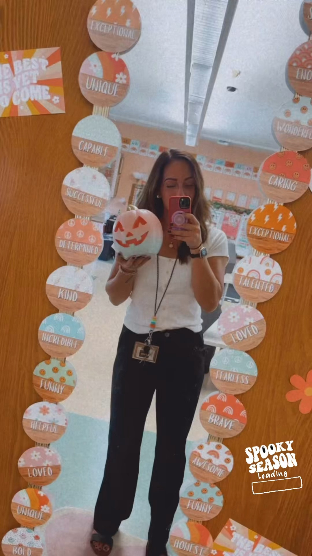 Spooky vibes for this Monday morning teacher ootd

Work pants
Wide leg pants
Target
Halloween decor
Classroom decor
Tjmaxx
Old Navy
Teacher ootd
Teacher lanyard
Halloween
Pink


#LTKFindsUnder50 #LTKU #LTKFallSale