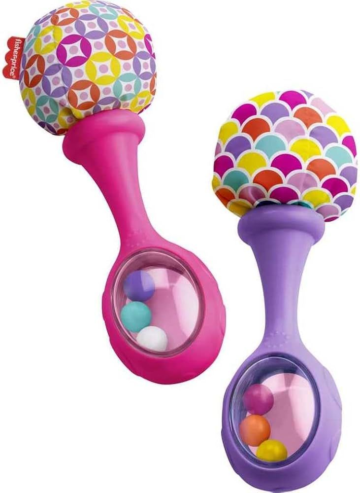 Fisher-Price Newborn Toys Rattle 'n Rock Maracas, Set of 2 Soft Musical Instruments for Babies 3+... | Amazon (US)