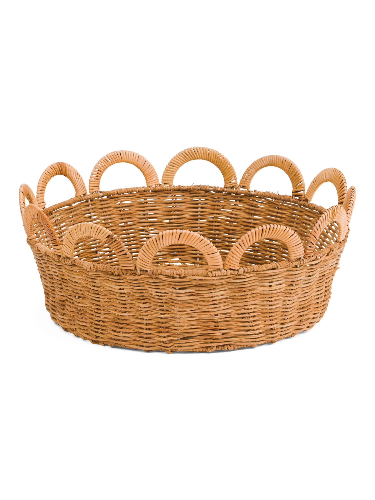 16.75in Large Round Rattan Bowl With Scalloped Edges | Home | Marshalls | Marshalls