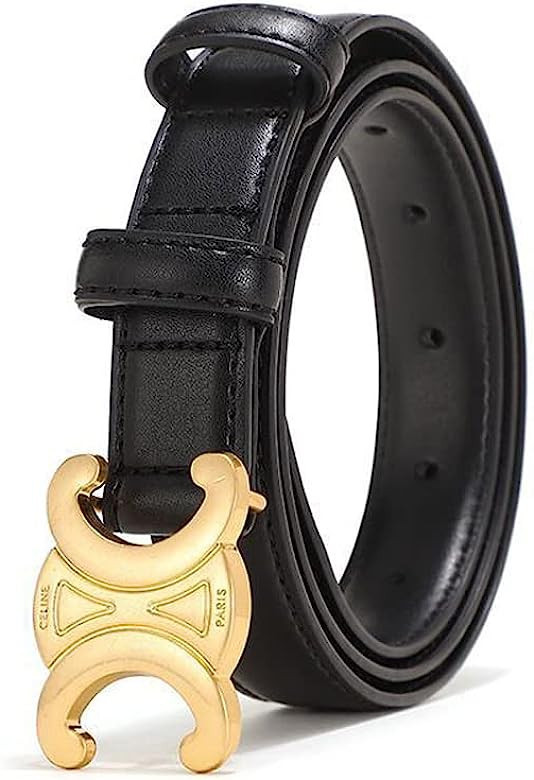 Women's belt fashion hollow buckle belt leather belt for jeans casual pants | Amazon (UK)