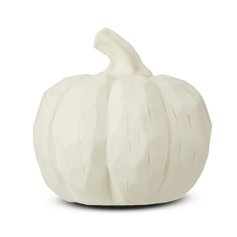 Harvest Cream Flocked Pumpkin, 3", by Way To Celebrate | Walmart (US)
