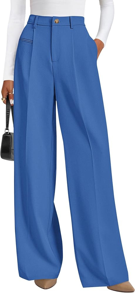 PRETTYGARDEN Women's Tailored Wide Leg Work Dress Pants | Amazon (US)