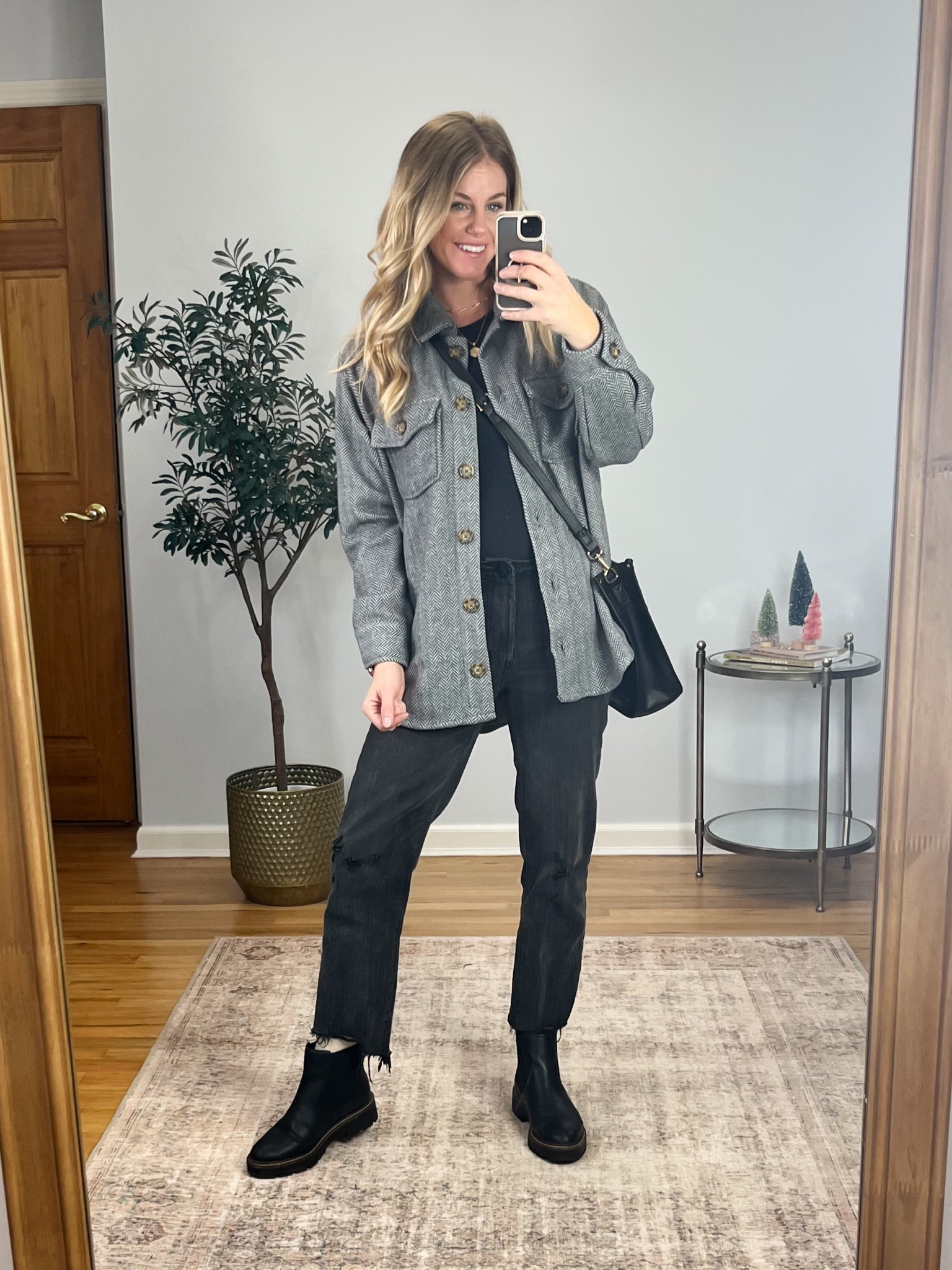 This Walmart herringbone  shacket is so cute and down to $22. Boots are 30% off  Wearing size small. 

#LTKsalealert #LTKSeasonal #LTKfindsunder50