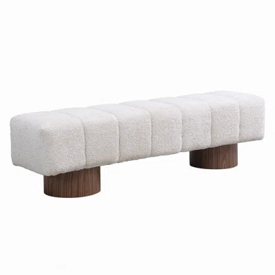 Upholstered Dining Bench with No-Assembly, Multi-Purpose Use for Dining Room and Entryway, Faux Fur Fabric and Wood Legs, 300 LBS Capacity | Wayfair North America