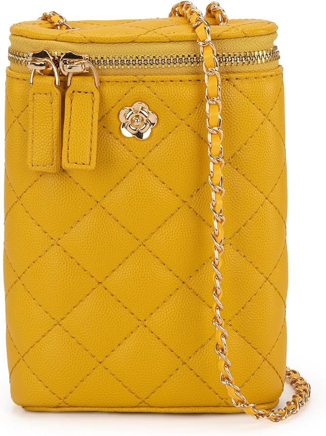 Montana West Small Crossbody Cell Phone Purse for Women Soft Chain Quilted Cellphone Wallet Bag | Amazon (US)