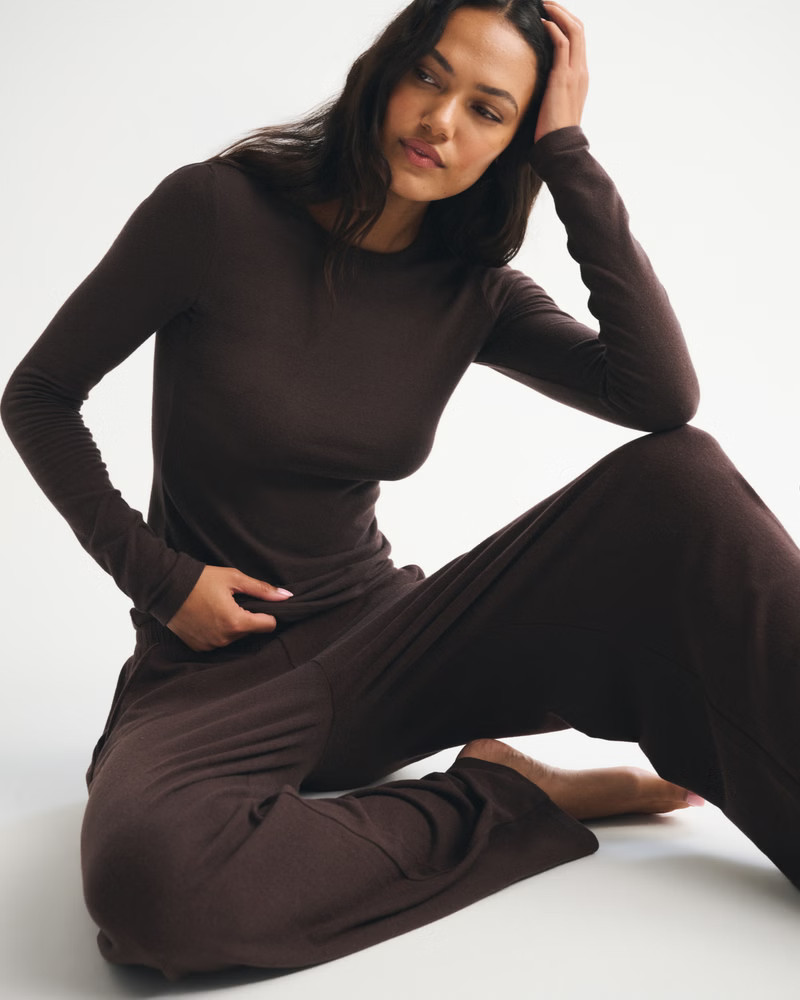 Lounge Brushed Wide Leg Sweatpant | Abercrombie & Fitch (US)