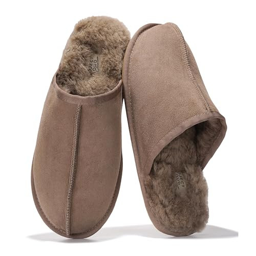 Project Cloud Mens Slippers Genuine Leather with Ultra Soft Memory Foam Insole Scuff House Slippers for Men - Lightweight and Non-Slip Cozy Men Footwear (Colin, TAUP, 9) | Amazon (US)