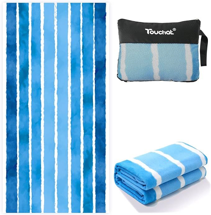 Touchat Beach Towel, Beach Towel, Sand Free Microfiber Beach Towel Lightweight, Super Absorbent P... | Amazon (US)