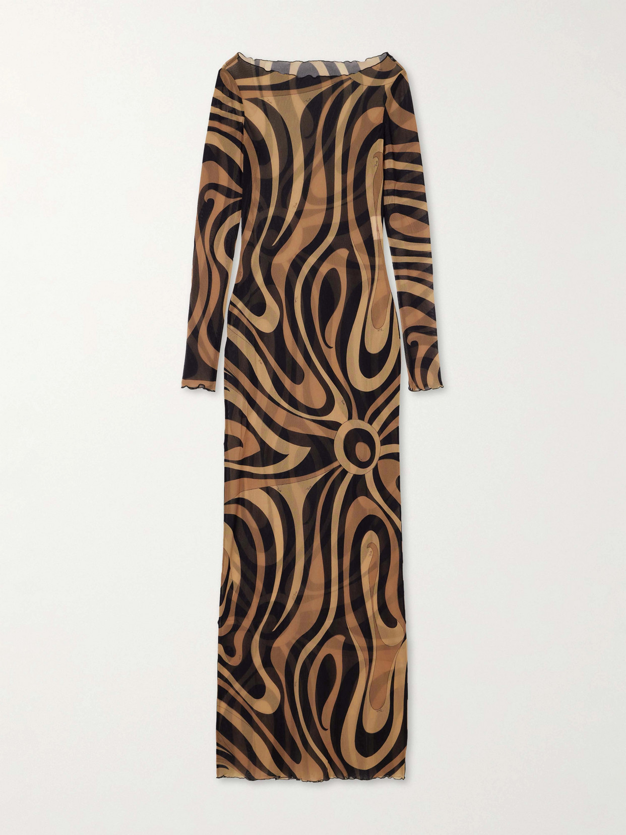 PUCCI - Printed Mesh Maxi Dress - Neutrals | NET-A-PORTER (US)