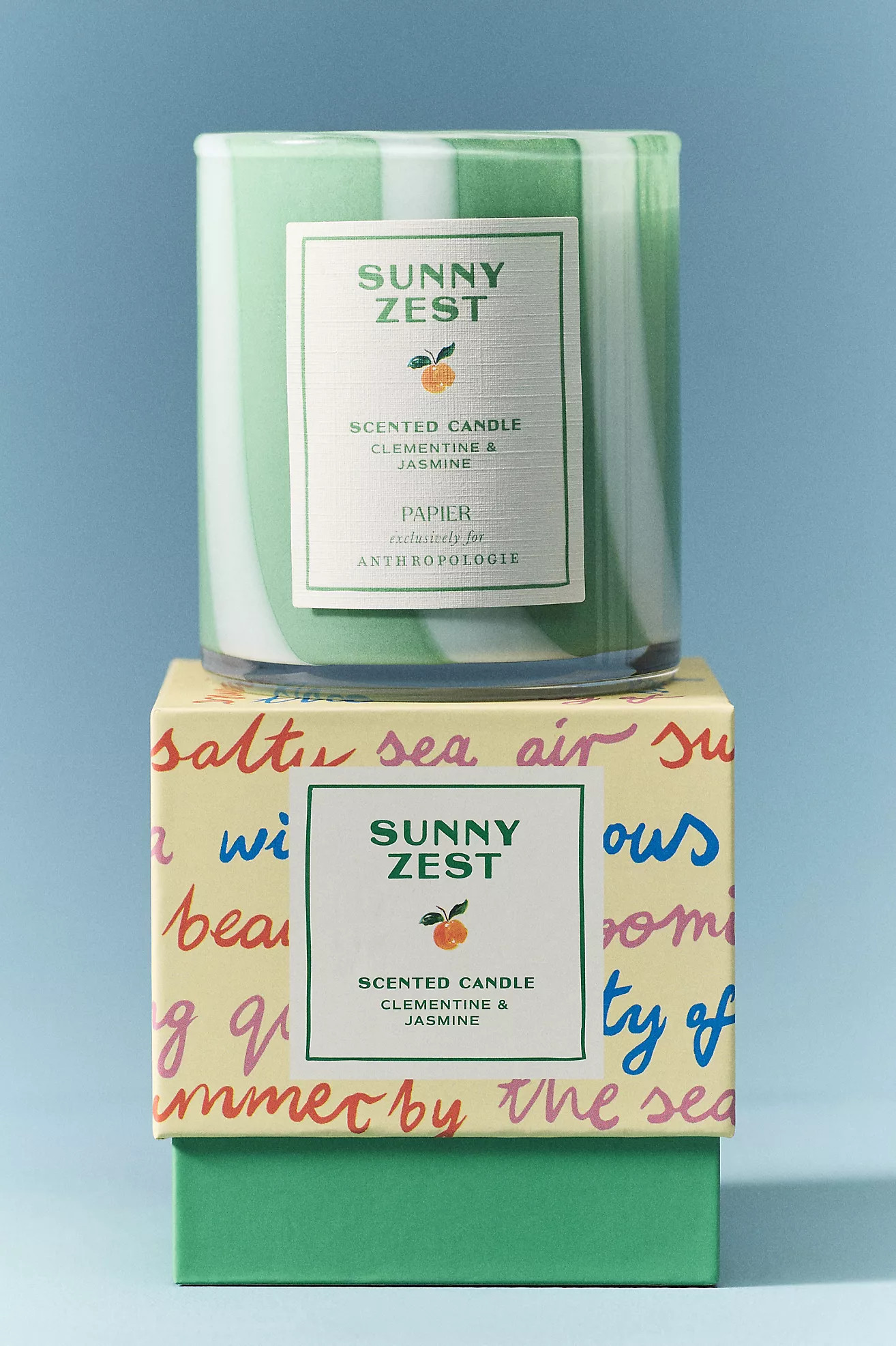 Papier x Anthropologie Fruity Clementine & Jasmine Boxed Glass Candle | Anthropologie (US)