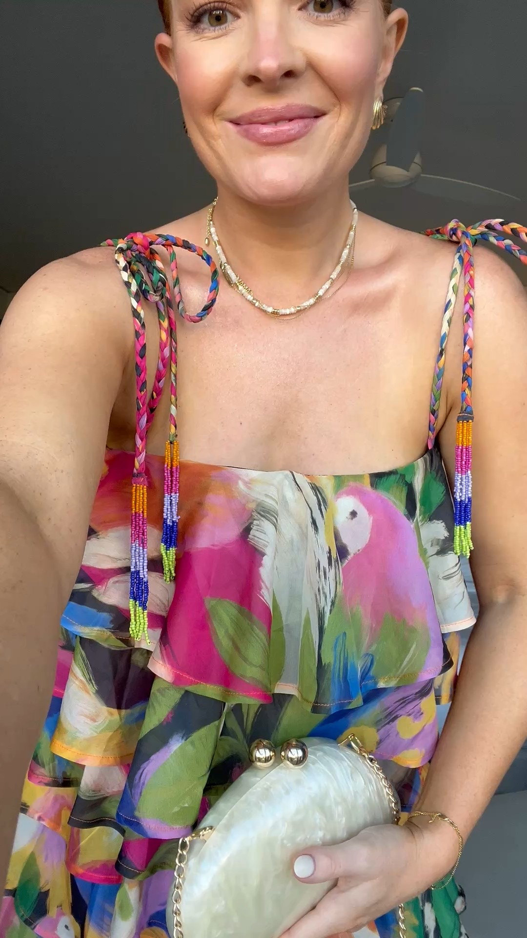 Vacation dinner outfit🏝️ obsessed with the flowy layers of this dress! I sized up to a medium so it would fit the bump!

#LTKWatchNow #LTKBump #LTKTravel