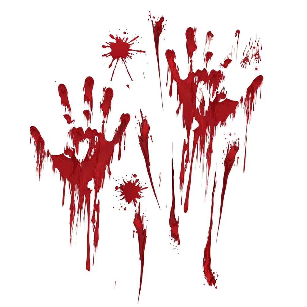 Stickers Window Halloween Bloody Scary Decorations Horror Decals Blood Handprint Door Hand Clings... | Walmart (US)