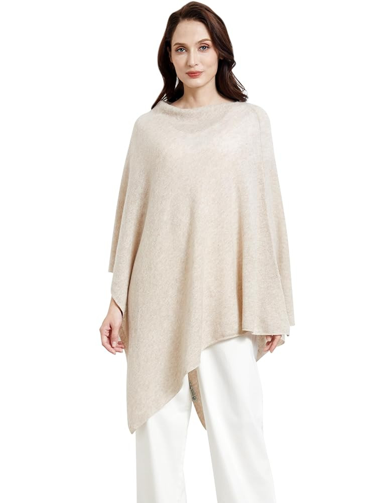 Soft Cashmere Blend Knitted Poncho for Women Wayfarer Travel Luxurious Dress Versatile Lightweigh... | Amazon (US)