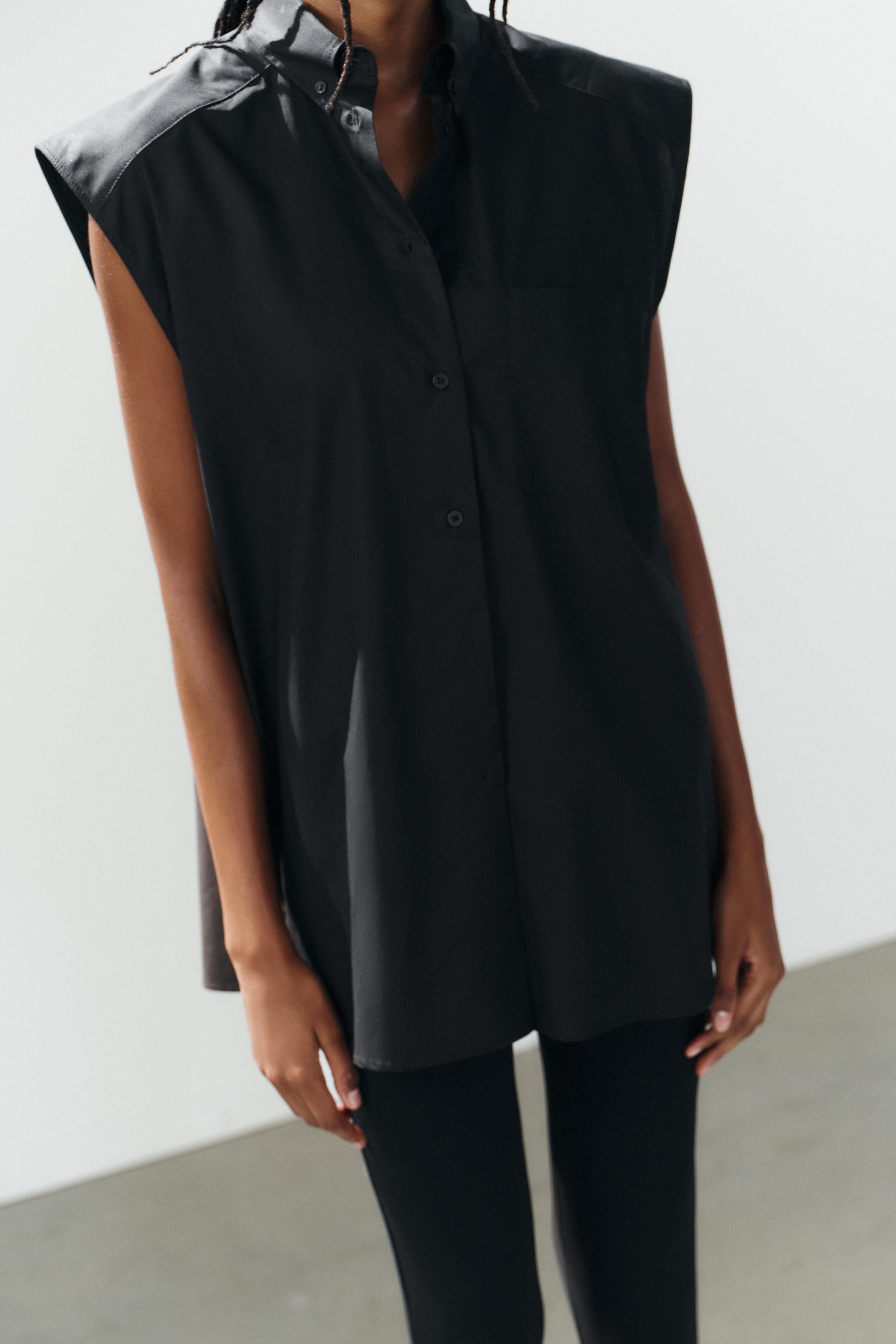 SLEEVELESS POPLIN SHIRT | Zara UK