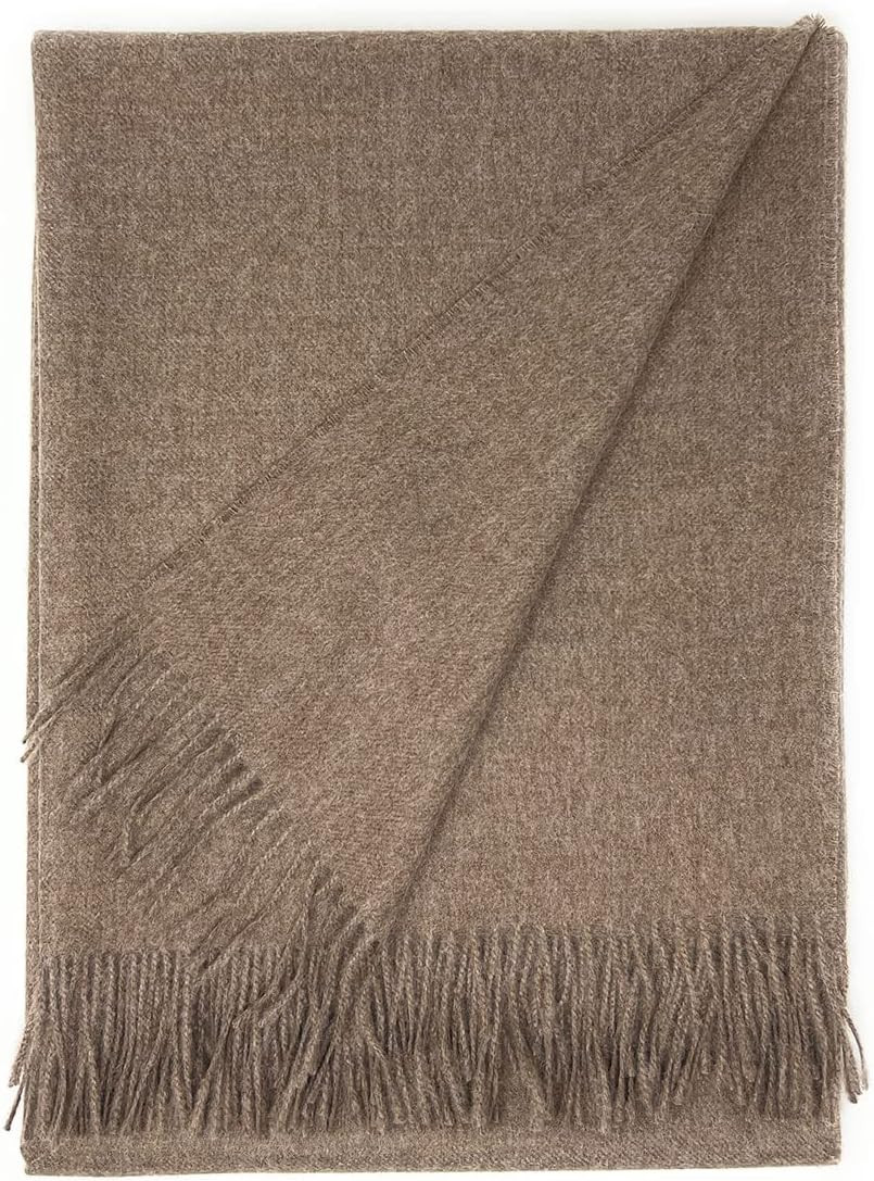 Alpaca Home - 100% Baby Alpaca Wool Solid Throw Blanket, Hypoallergenic & Allergen Free, for Home Décor or Travel 51 X 71 inches (Chia Seed) | Amazon (US)