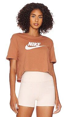 Nike Essential Crop Tee in Mineral Clay from Revolve.com | Revolve Clothing (Global)