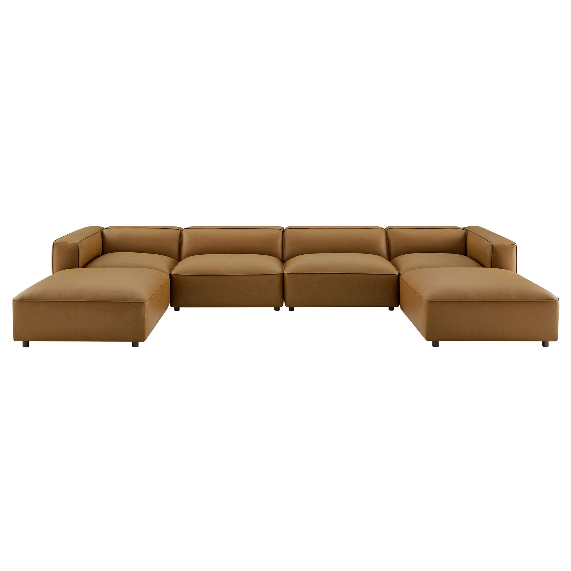 Auren 6-Piece Upholstered Vegan Leather Modular Sofa | Wayfair North America