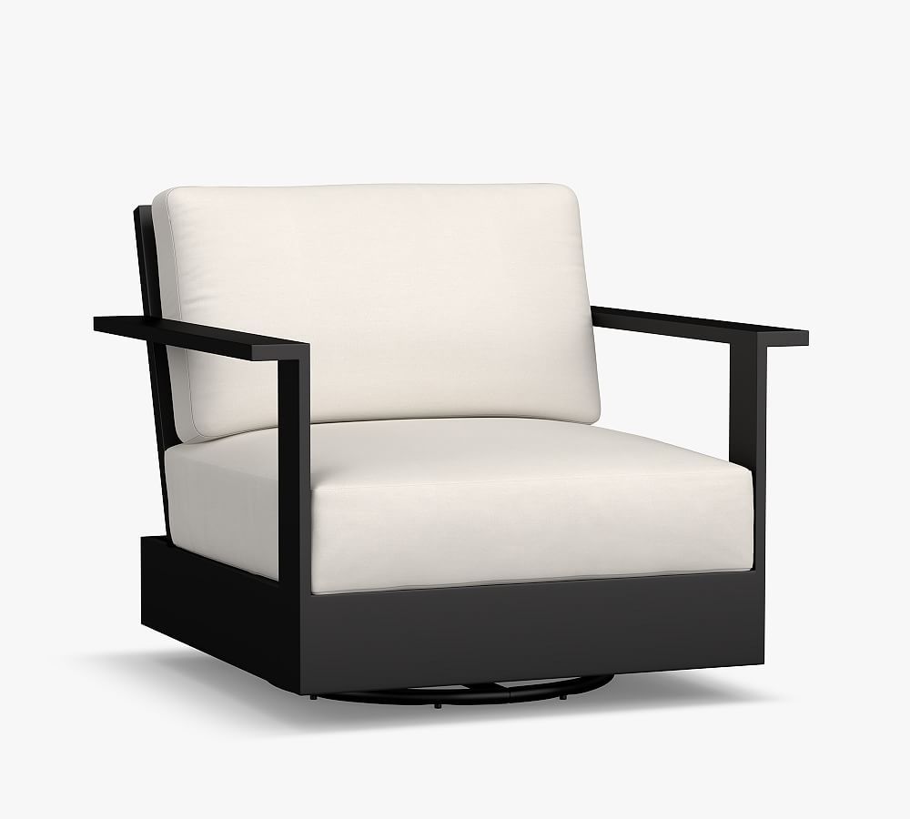 Malibu Metal Platform Swivel Outdoor Lounge Chair | Pottery Barn (US)