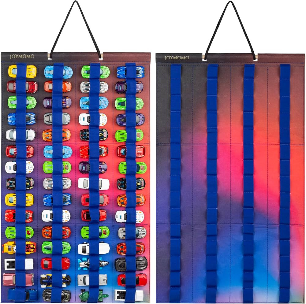 Hanging Storage Organizer for Toy Cars Felt Display Case Hold Up 60 Toy Cars (Without Accessories... | Amazon (US)