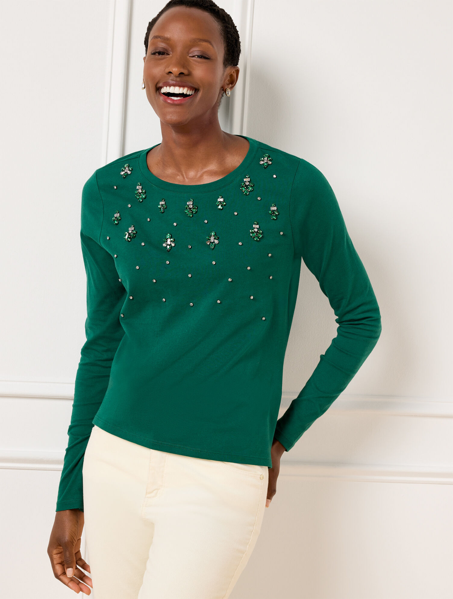 Embellished Crewneck Tee | Talbots