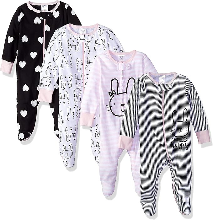 Gerber Baby Girls' 4 Pack Sleep 'N Play Footie | Amazon (US)