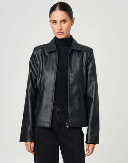 Double Zip Faux Leather Jacket | Glassons (Australia)