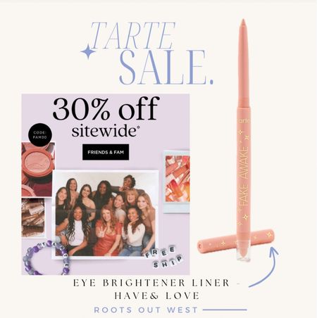 Tarte Friends & Family sale - 30% off + free shipping with code FAM30. highly recommend this eye brightening liner. 

#LTKbeauty