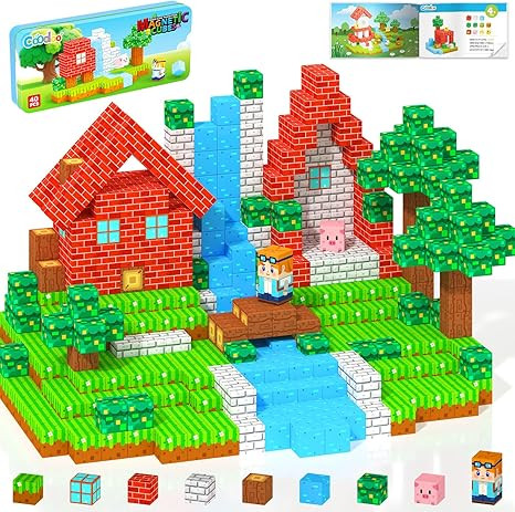 Magnetic Blocks Kids Travel Toys with Portable Metal Tin – Montessori Building Blocks STEM Magn... | Amazon (US)