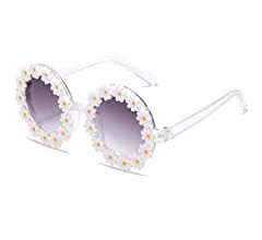 Qianteng Girl Sunglasses Flower Shaped Cute Glasses UV400 Protection for Toddler Girls Boys | Amazon (US)