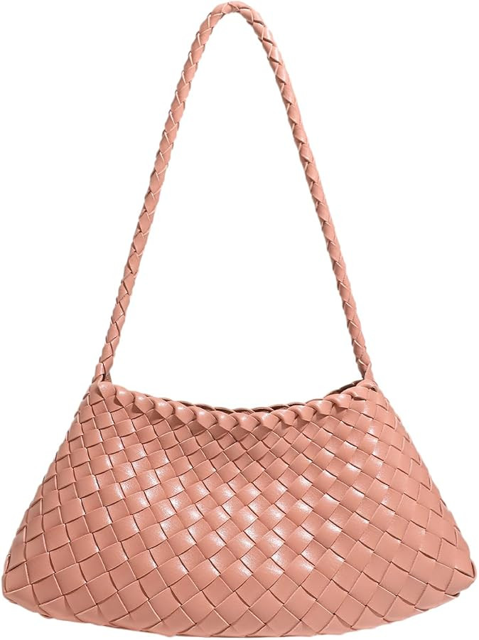 Women's Woven Basket Handbag, Drawstring Bucket Purse With Removable Inner Pouch And Top Handle C... | Amazon (UK)