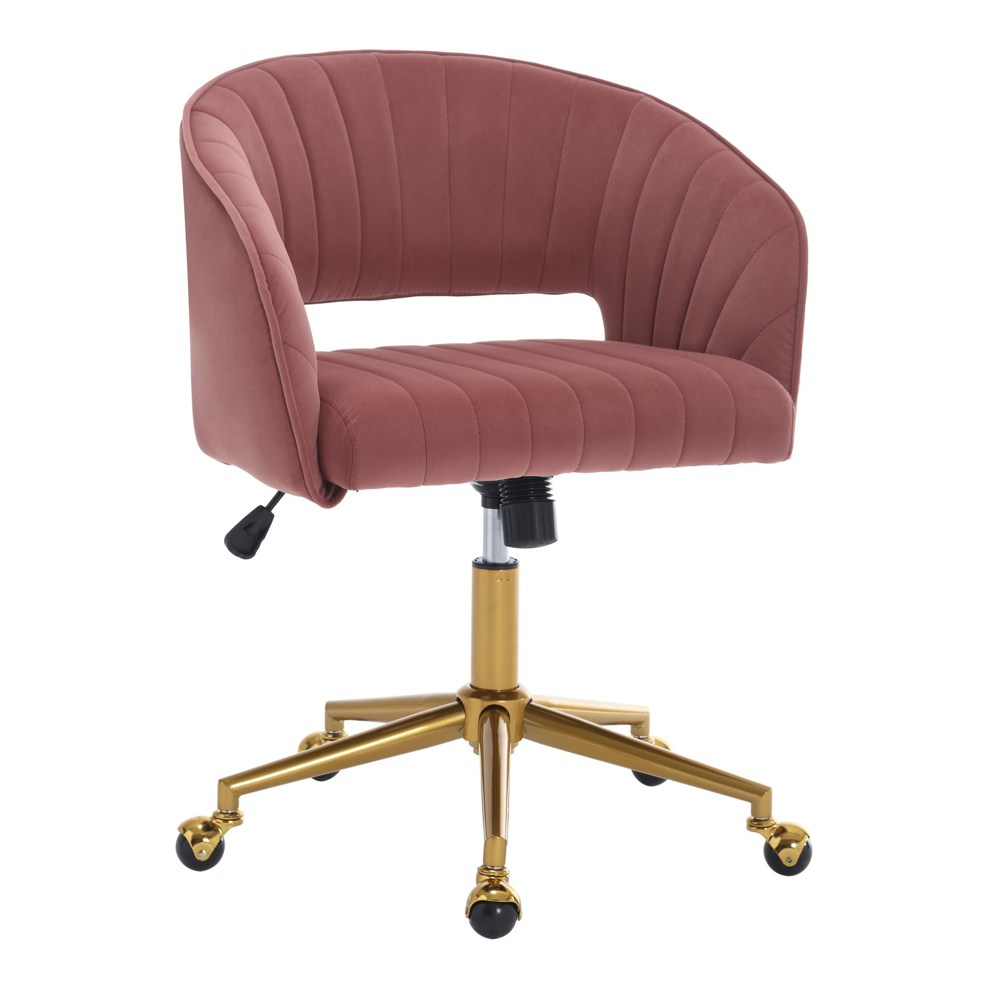 Home Office Swivel Desk Chair, Modern Velvet Vanity Chair, Height Adjustable Armchair with Gold B... | Amazon (US)