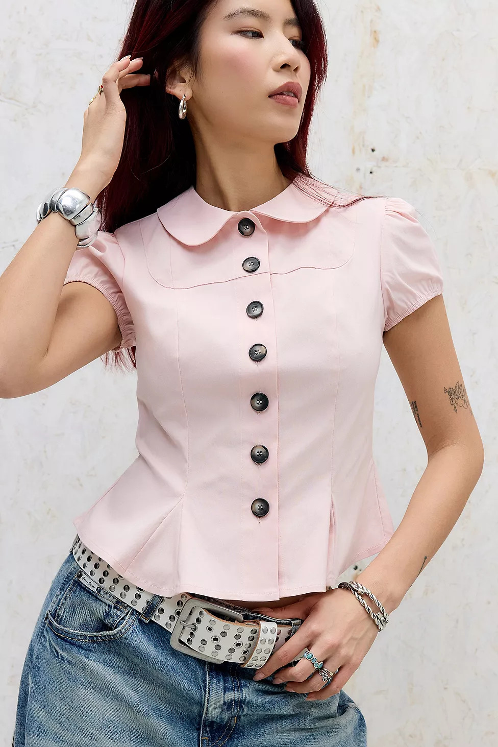 Silence + Noise Lyn Pea Jacket Blouse | Urban Outfitters UK