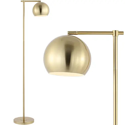 JONATHAN Y Eva Modern Contemporary Iron LED Floor Lamp in Brass Gold at Nordstrom | Nordstrom