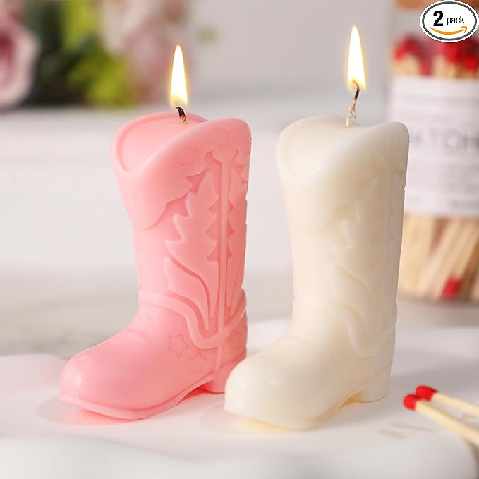 Tuitessine Cowgirl Decor Novelty Boot Candle Birthday Gifts for Woman Girlfriend Decorative Candl... | Amazon (US)