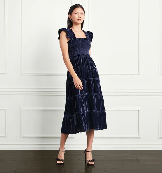 The Ellie Nap Dress - Navy Velvet | Hill House Home