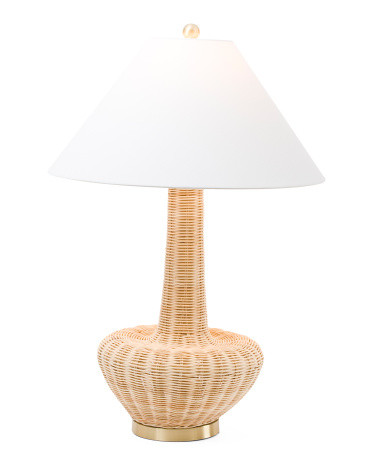 30in Woven Rattan Metal Table Lamp | TJ Maxx