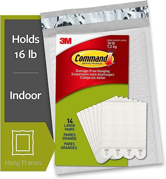 Command Picture Hanging Strips, Large, White, 14-Pairs | Amazon (US)