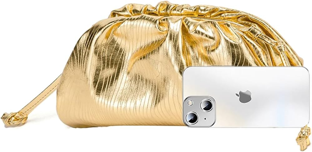 Women's Dumpling bag Crossbody Bag Ruched Cloud Purse Evening Bag Sparkly Handbag Shoulder Bag wi... | Amazon (US)